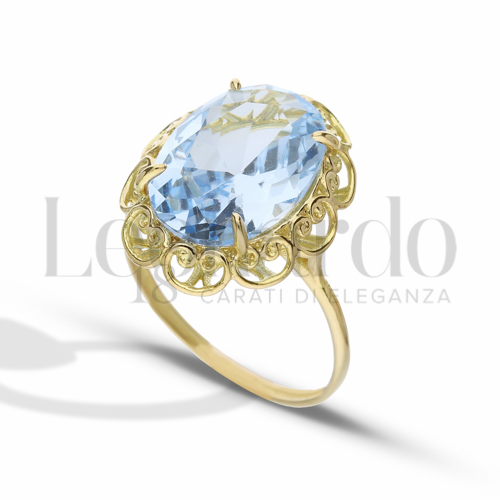 con Pietra azzurra in Oro Giallo da 3,7gr.