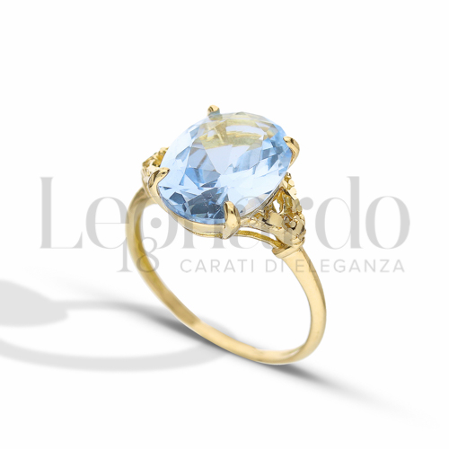 con Pietra azzurra in Oro Giallo da 4gr.