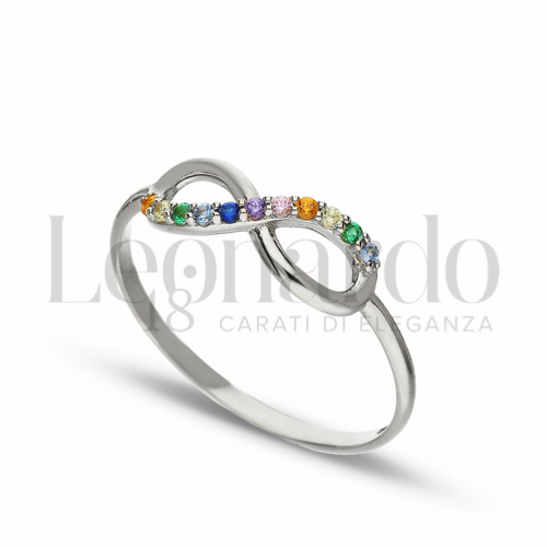 con Pietre Rainbow in Oro Bianco da 1,3gr.