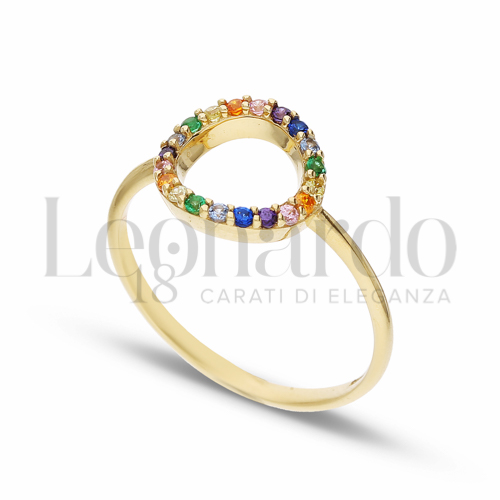 Anelli Anello Collezione Rainbow da Donna in Oro 18 Carati Modello: 1 ° misura anello: 14 Finitura o soggetti: Tondo 1,7g