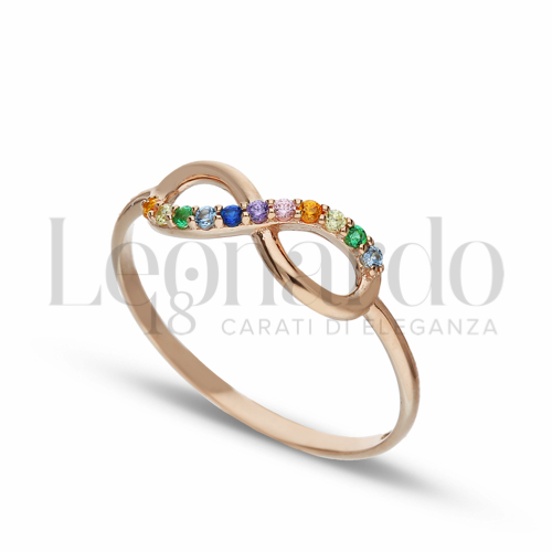 con Pietre Rainbow in Oro Rosa da 1,3gr.