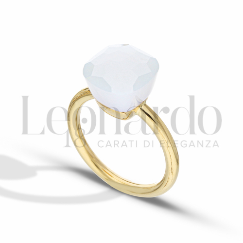con Pietra Bianca in Oro Giallo da 2,6gr.