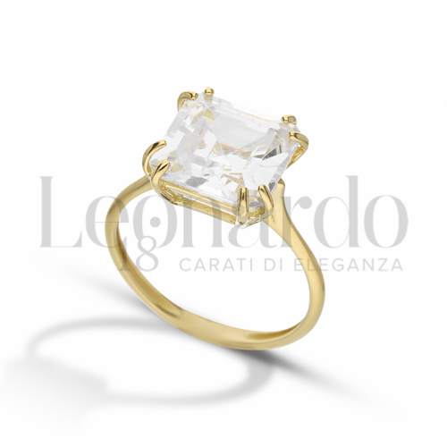 Anelli Anello con Pietra da Donna in Oro 18 Carati Misura anello: Finitura o soggetti: Quadrato 3,9g