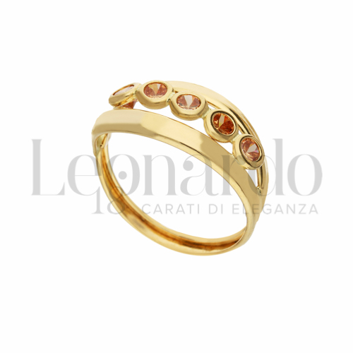 con Pietra Arancione in Oro Giallo da 1,6gr.