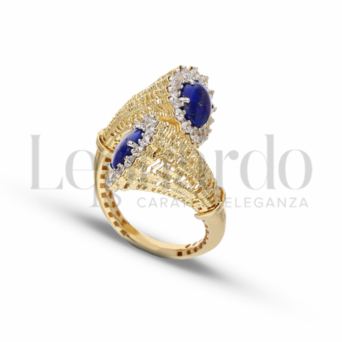 con Lapis + Zirconi Bianchi in Oro Giallo da 6,4gr.