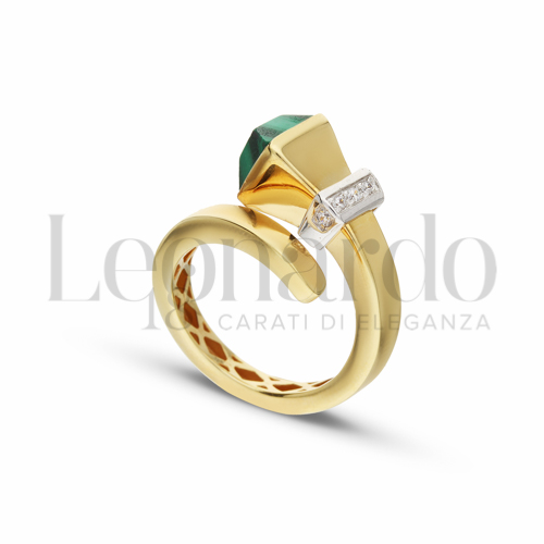con Malachite in Oro Giallo e Oro Bianco da 5,4gr.