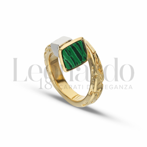 con Malachite in Oro Giallo e Oro Bianco da 4,4gr.