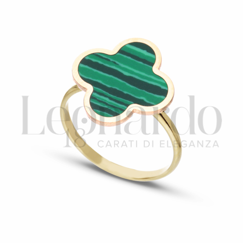 Modello 4° Misura con Malachite in Oro Giallo da 2,2gr.