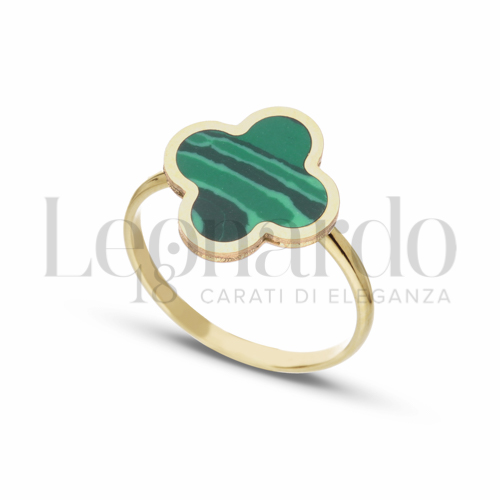 Modello 3° Misura con Malachite in Oro Giallo da 2gr.