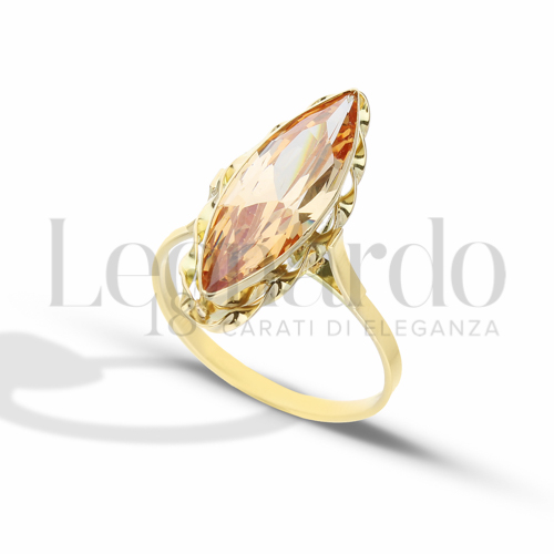 Modello 2° misura pietra thin con Citrino Idrotermale in Oro Giallo da 3,9gr.