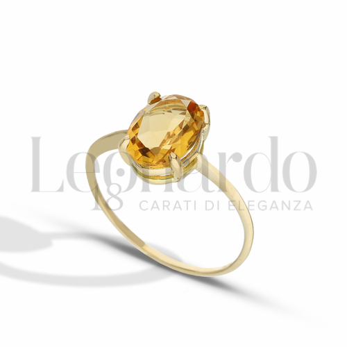 con Citrino Idrotermale in Oro Giallo da 1,6gr.