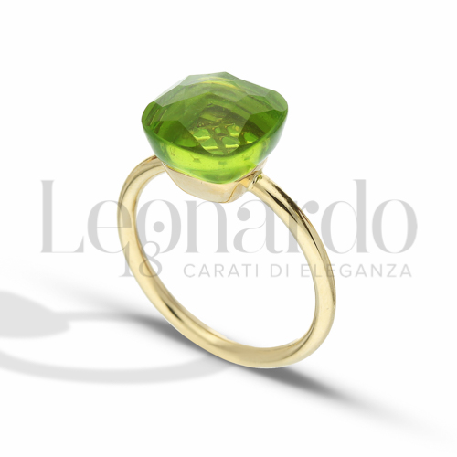 con Pietra Verde Oliva in Oro Giallo da 2,8gr.
