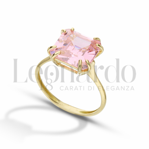 Anelli Anello con Pietra da Donna in Oro 18 Carati Misura anello: Finitura o soggetti: Quadrato 3,8g
