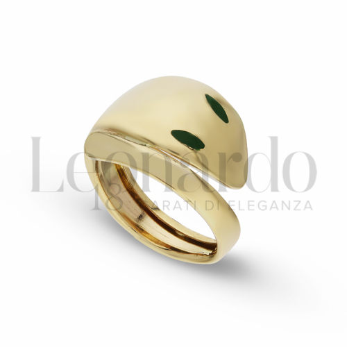 con Smalto Verde in Oro Giallo e Oro Bianco da 4,4gr.