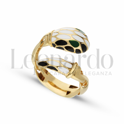 con Smalto Nero, Bianco e Verde in Oro Giallo da 5,2gr.