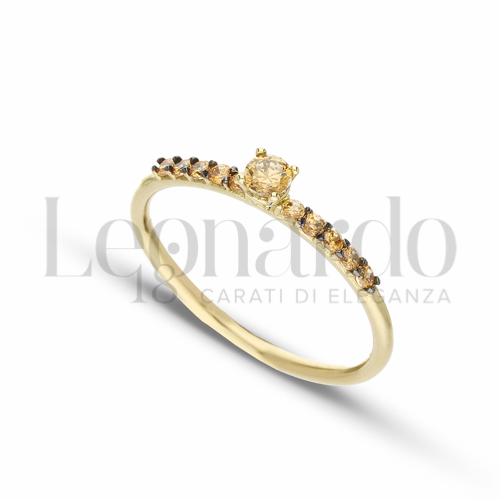 con Zirconi Citrino in Oro Giallo da 1,6gr.