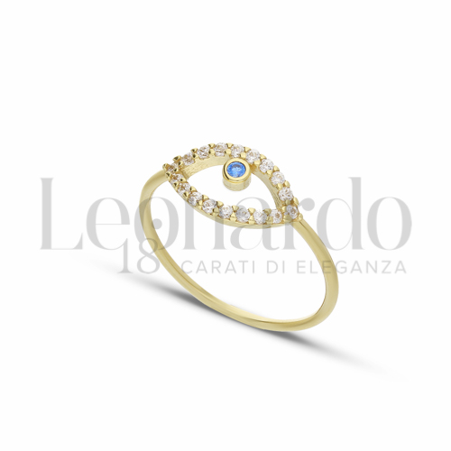 con Zirconi azzurri e zirconi bianchi in Oro Giallo da 1,5gr.