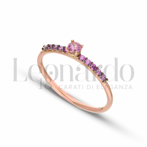 con Zircone rosa in Oro Rosa da 1,5gr.