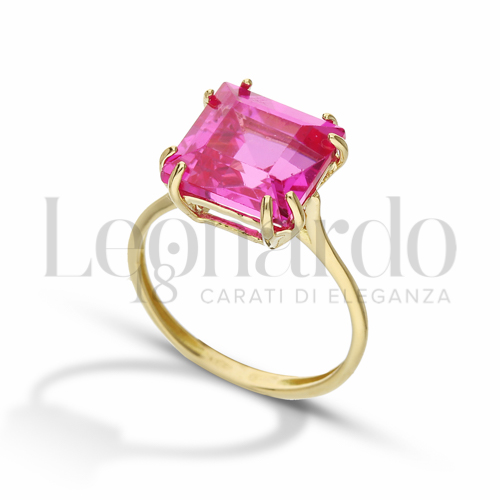 Anelli Anello con Pietra da Donna in Oro 18 Carati Misura anello: 16 Finitura o soggetti: Quadrato 3,4g