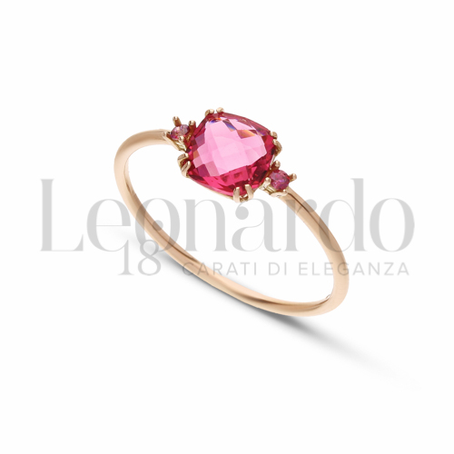 con Pietra Idrotermale Rossa e Zirconi Rossi in Oro Rosa da 1,1gr.