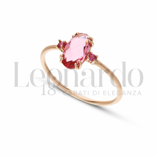 con Pietra Idrotermale Rossa e Zirconi Rossi in Oro Rosa da 1,4gr.