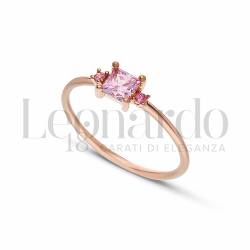 con Pietra Idrotermale Rosa e Zirconi Rosa in Oro Rosa da 1,5gr.