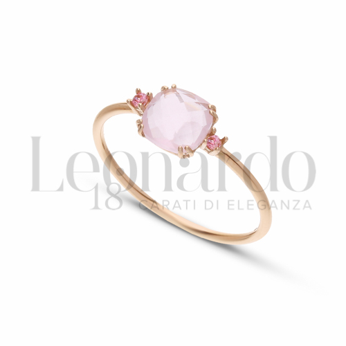 con Pietra Idrotermale Rosa e Zirconi Rosa in Oro Rosa da 1,1gr.