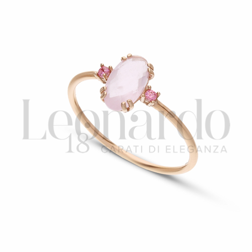 con Pietra Idrotermale Rosa e Zirconi Rosa in Oro Rosa da 1,1gr.