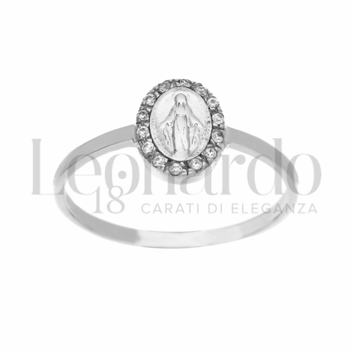 Modello Fascia Stretta con Zircone bianco in Oro Bianco da 1,8gr.