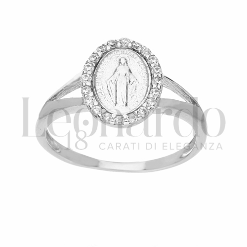 Modello Fascia Larga con Zircone bianco in Oro Bianco da 2,6gr.