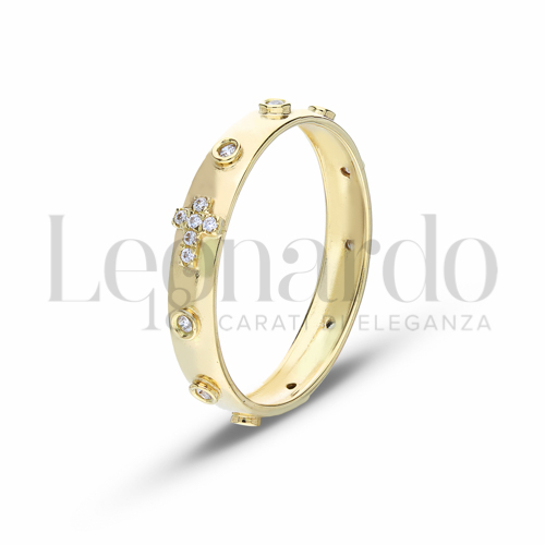 Modello Tornito con Zircone bianco in Oro Giallo da 1,9gr.