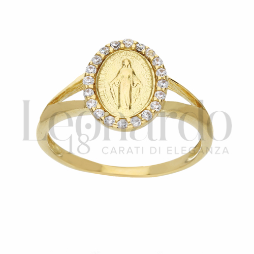 Modello Fascia Larga con Zircone bianco in Oro Giallo da 3gr.