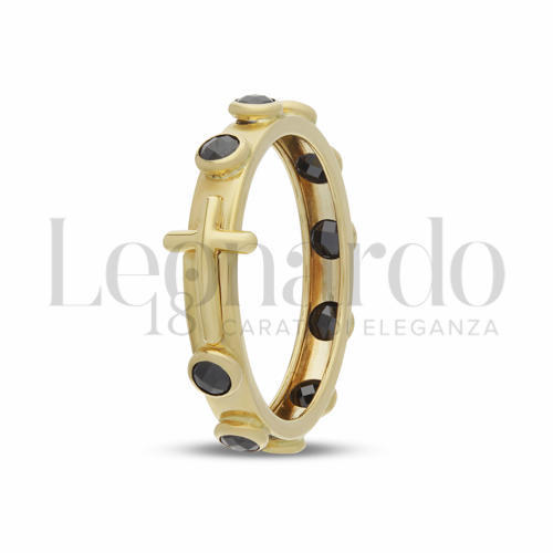 Modello Croce con Zircone nero in Oro Giallo da 1,7gr.