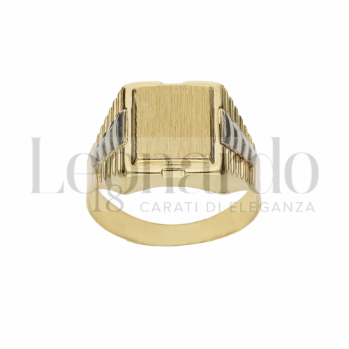 Modello Scatolato in Oro Giallo e Oro Bianco da 6,9gr.