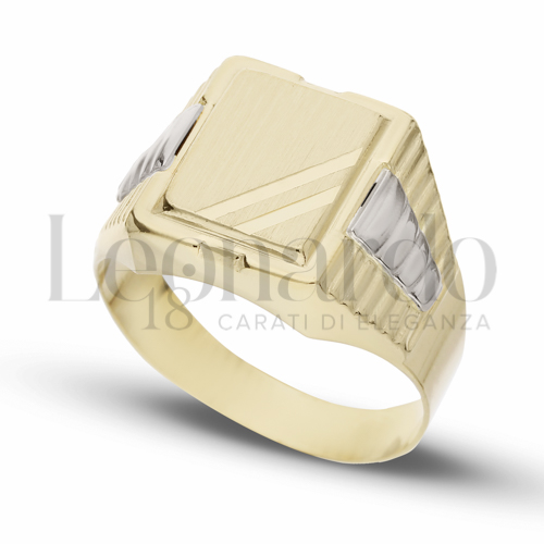 Modello Scatolato in Oro Giallo e Oro Bianco da 6,7gr.