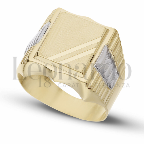 Modello Scatolato in Oro Giallo e Oro Bianco da 9,6gr.