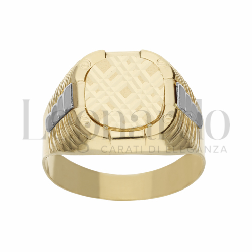 Modello Scatolato in Oro Giallo e Oro Bianco da 6,9gr.