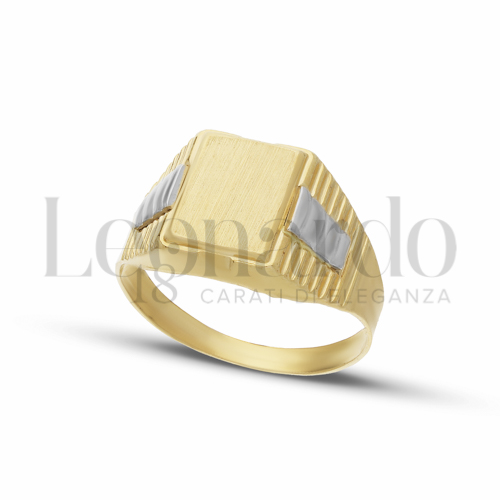 Anelli Anello a scudo rettangolare da Uomo in Oro 18 Carati Modello: Stampato Finitura o misura: Satinata Misura anello: 22 3,3g