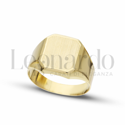 Anelli Anello a scudo rettangolare da Uomo in Oro 18 Carati Modello: Scatolato Finitura o misura: Satinata Misura anello: 27 4,9g