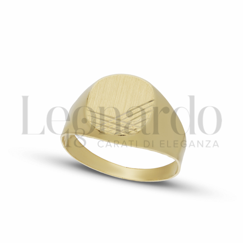 Anelli Anello a scudo Quadrato con angoli arrotondati da Uomo in Oro 18 Carati Modello: Stampato Finitura o misura: Satinata 8 strisce diamantate Misura anello: 24 3,4g