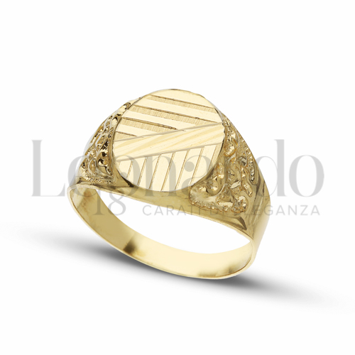 Anelli Anello a scudo ovale da Uomo in Oro 18 Carati Modello: Stampato Finitura o misura: Diamantata Misura anello: 24 3,2g
