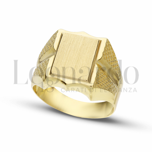 Anelli Anello a scudo da Uomo in Oro 18 Carati Modello: Scatolato Finitura o misura: Satinata Misura anello: 23 6,5g