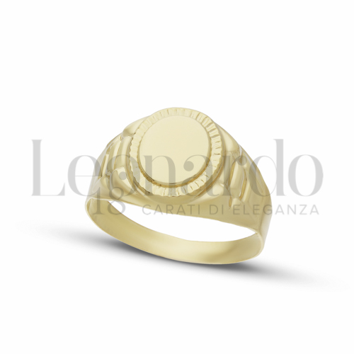 Anelli Anello a scudo da Uomo in Oro 18 Carati Modello: Stampato Finitura o misura: Lucida Misura anello: 19 2,2g