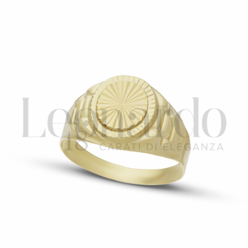 Anelli Anello a scudo da Uomo in Oro 18 Carati Modello: Stampato Finitura o misura: Diamantata Misura anello: 27 2,2g