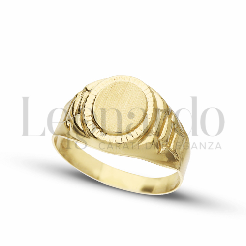 Anelli Anello a scudo da Uomo in Oro 18 Carati Modello: Stampato Finitura o misura: Satinata Misura anello: 24 3,2g