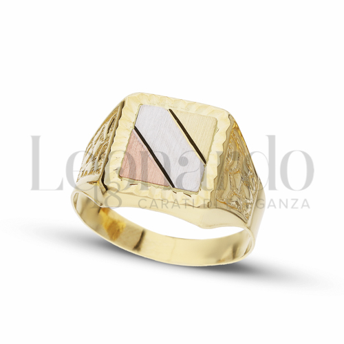 Anelli Anello a scudo da Uomo in Oro 18 Carati Modello: Stampato Finitura o misura: Satinata Misura anello: 27 5,1g