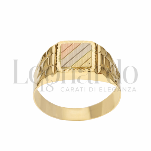 Modello Scatolato in Oro Giallo, Oro Bianco e Oro Rosa da 4,8gr.
