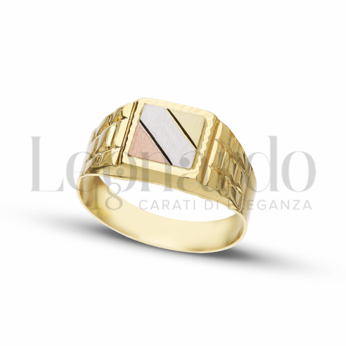 Anelli Anello a scudo da Uomo in Oro 18 Carati Modello: Stampato Finitura o misura: Satinata Misura anello: 28 3,6g