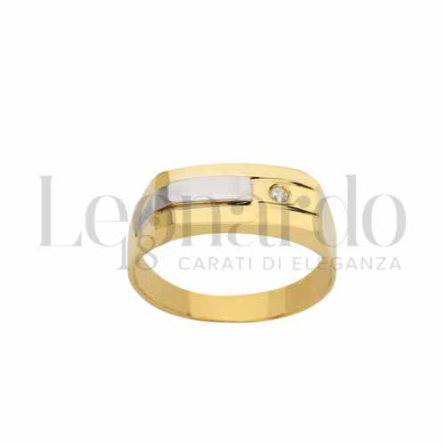 con Zircone bianco in Oro Giallo e Oro Bianco da 6,2gr.