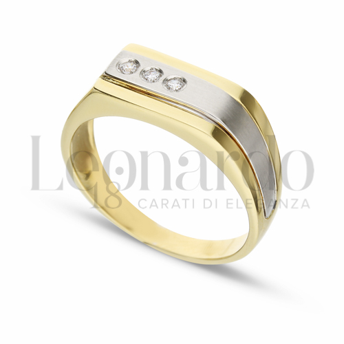 con Zircone bianco in Oro Giallo e Oro Bianco da 7gr.